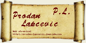 Prodan Lapčević vizit kartica